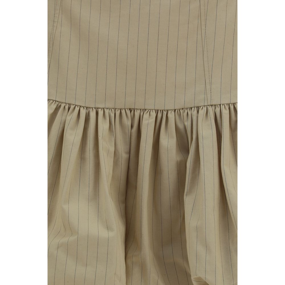 Mini Cotton-Linen Ruffled Skirt