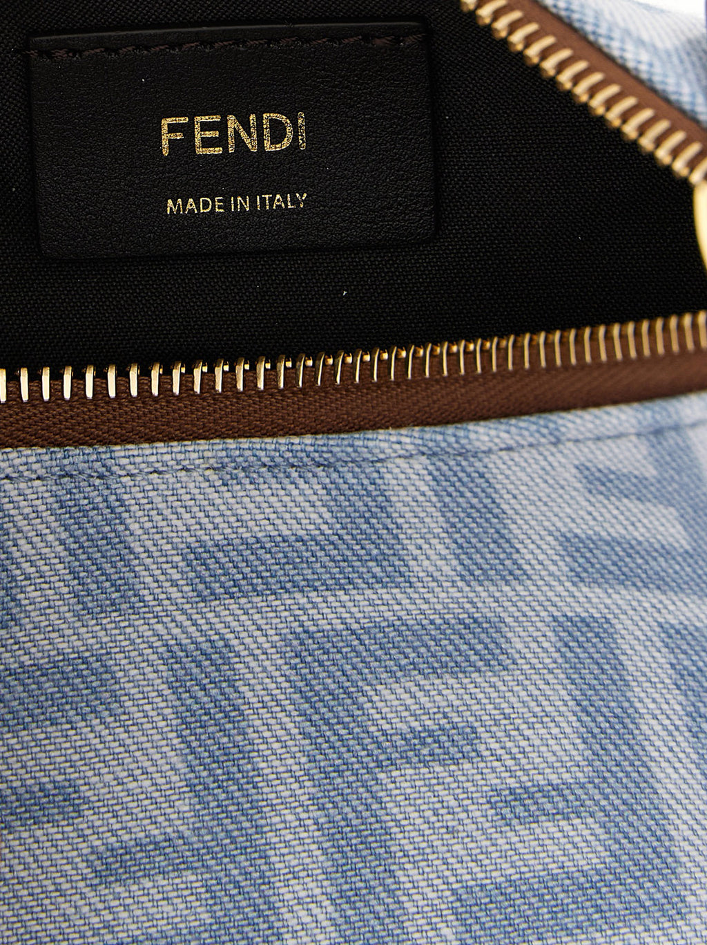 Mini Fendigraphy Cotton Denim Hobo Handbag