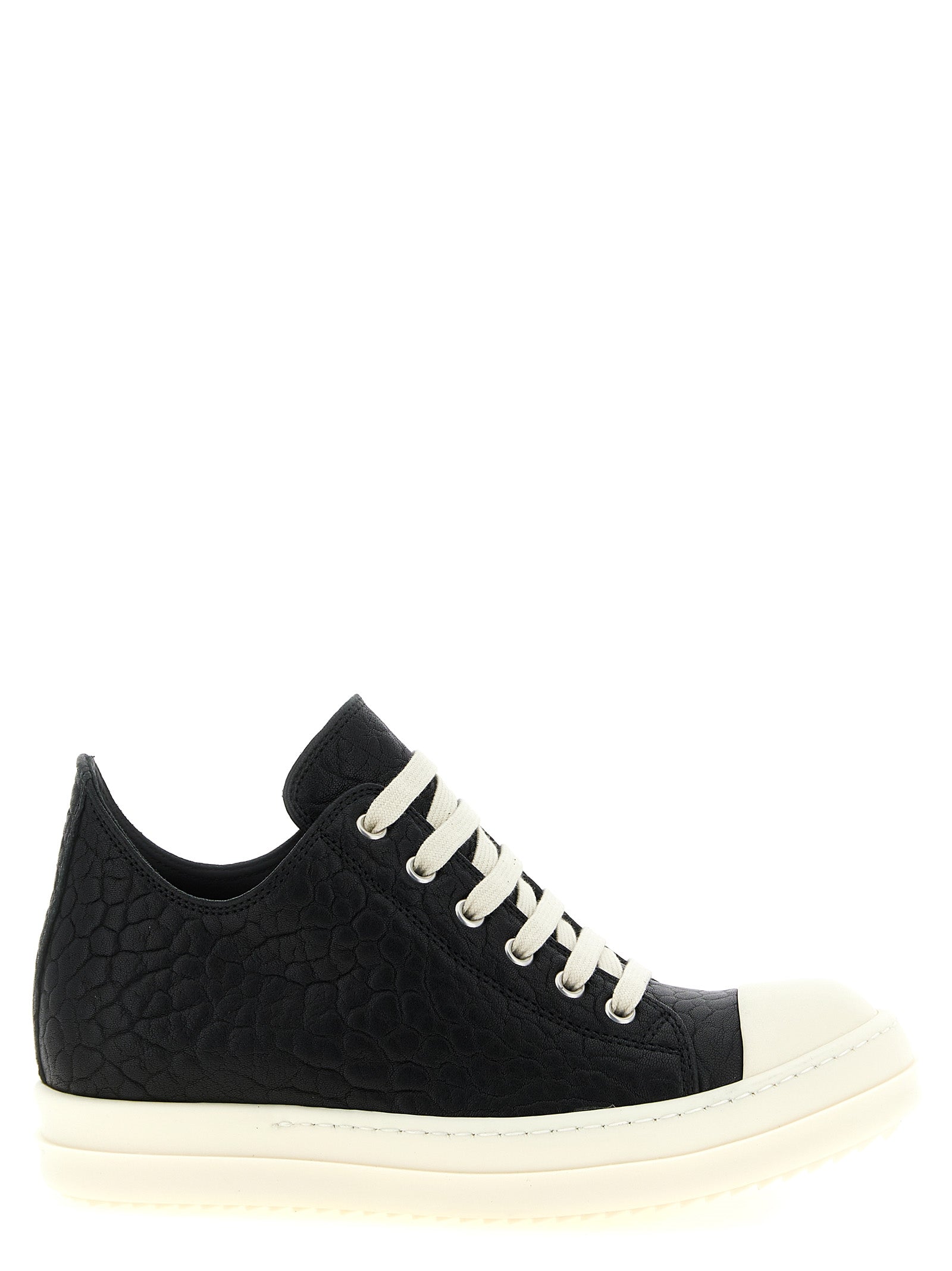 Bicolor Lamb Leather Low‑Top Sneakers