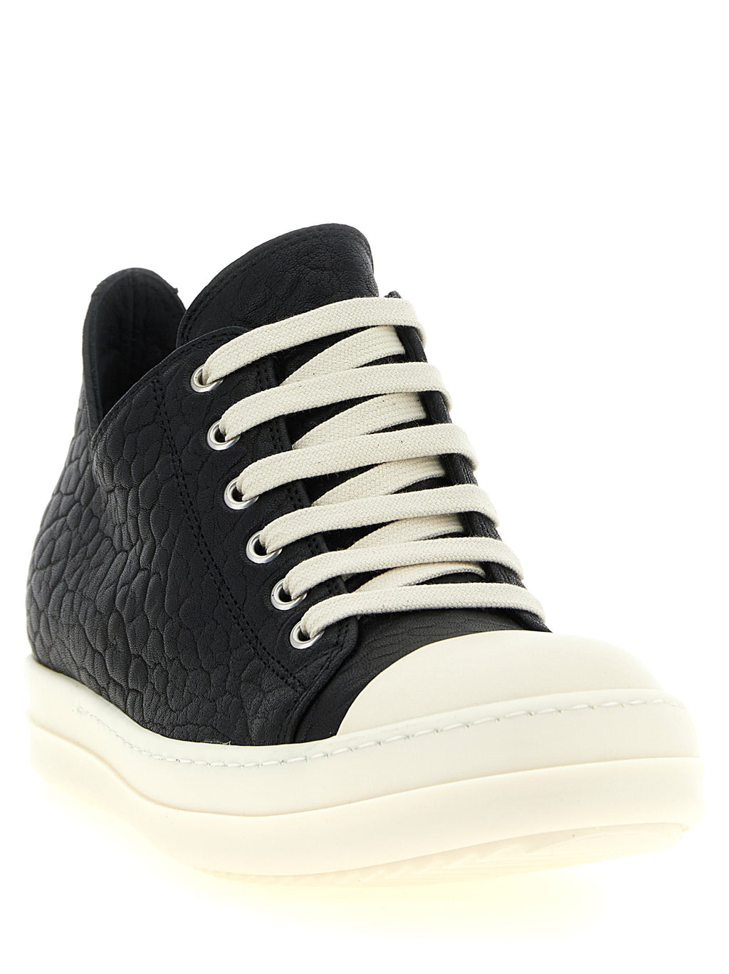 Bicolor Lamb Leather Low‑Top Sneakers
