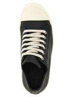 Bicolor Lamb Leather Low‑Top Sneakers