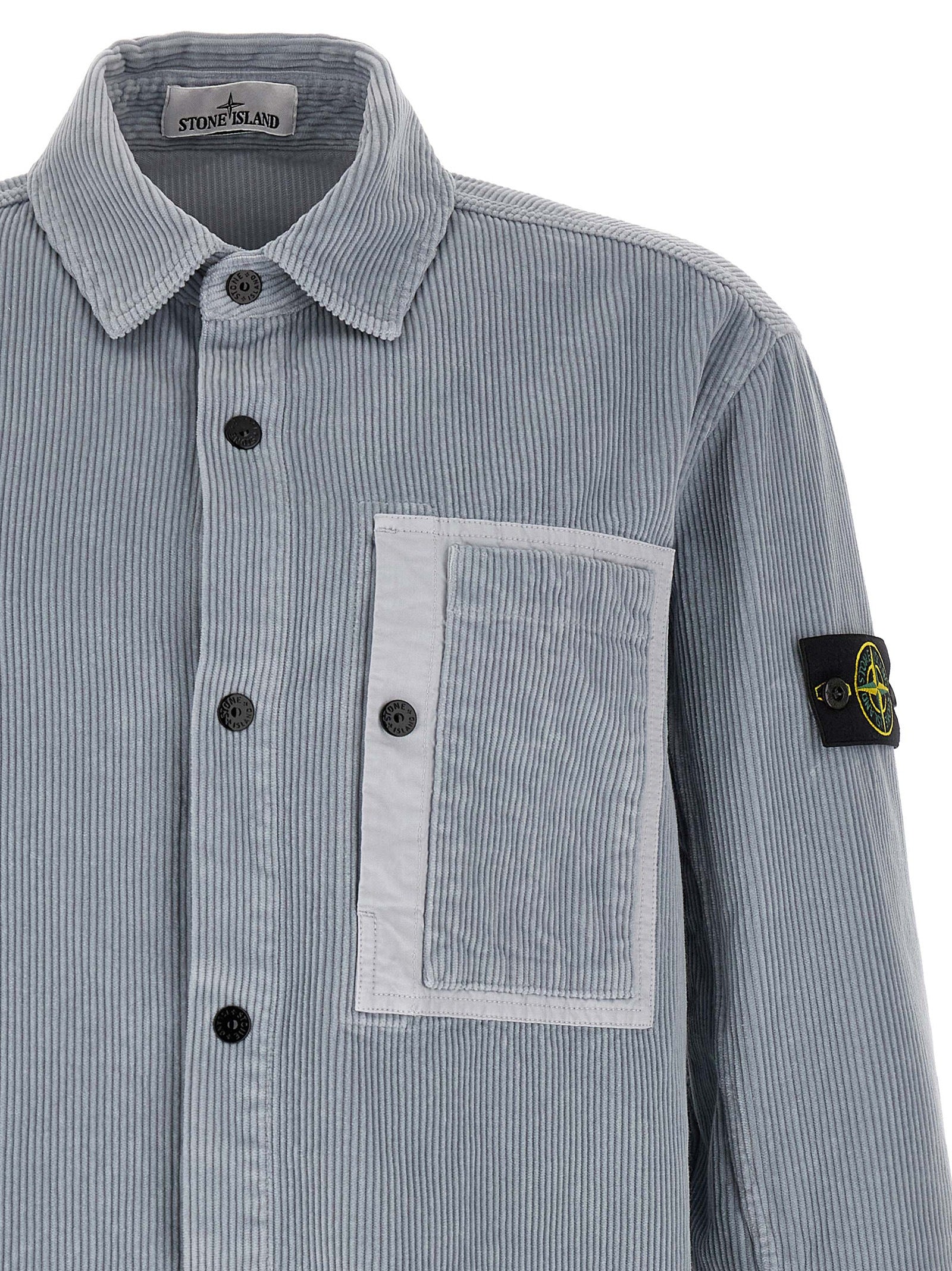 Gray Cotton Corduroy Overshirt