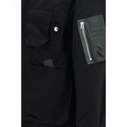 Cotton Bomber Jacket with Leather Accents