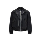 Cropped Cotton‑Nylon Hybrid Bomber