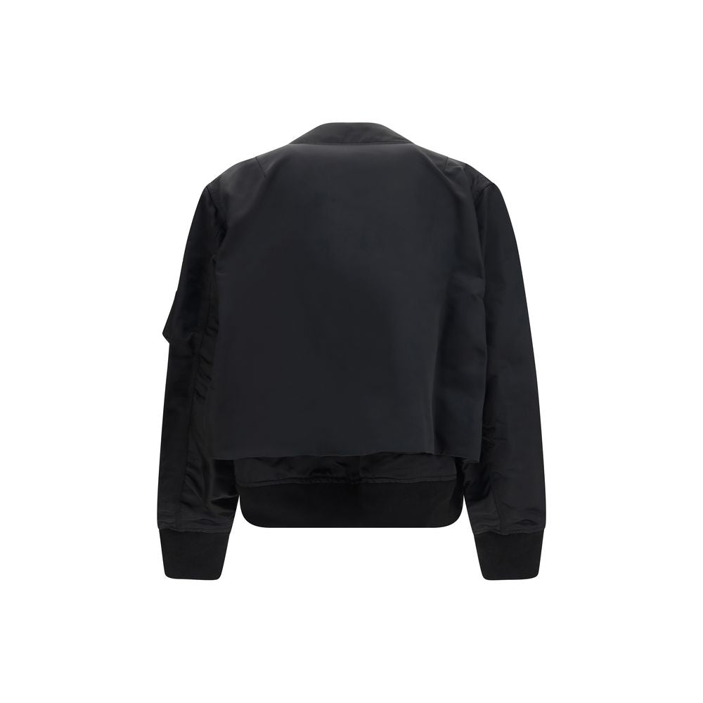 Cropped Cotton‑Nylon Hybrid Bomber
