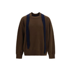 Oversized Merino Wool Cardigan with Integrated Scarf