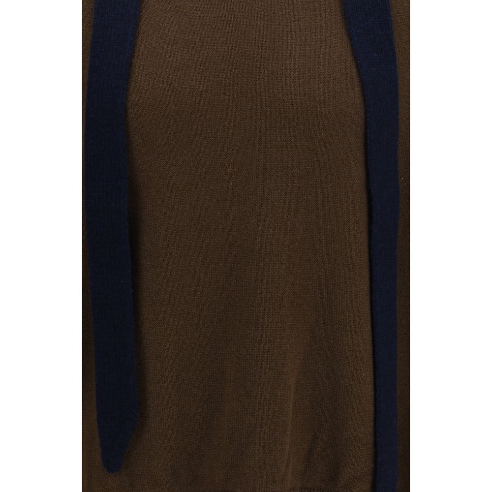 Oversized Merino Wool Cardigan with Integrated Scarf