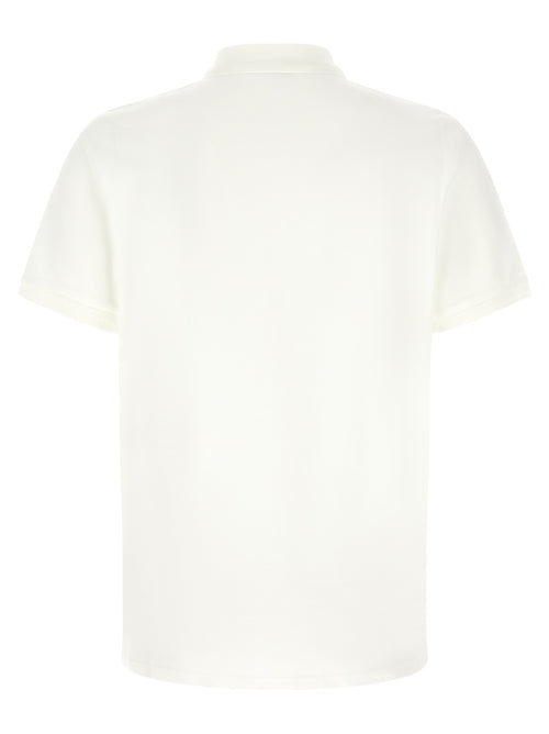 White Cotton Piqué Polo