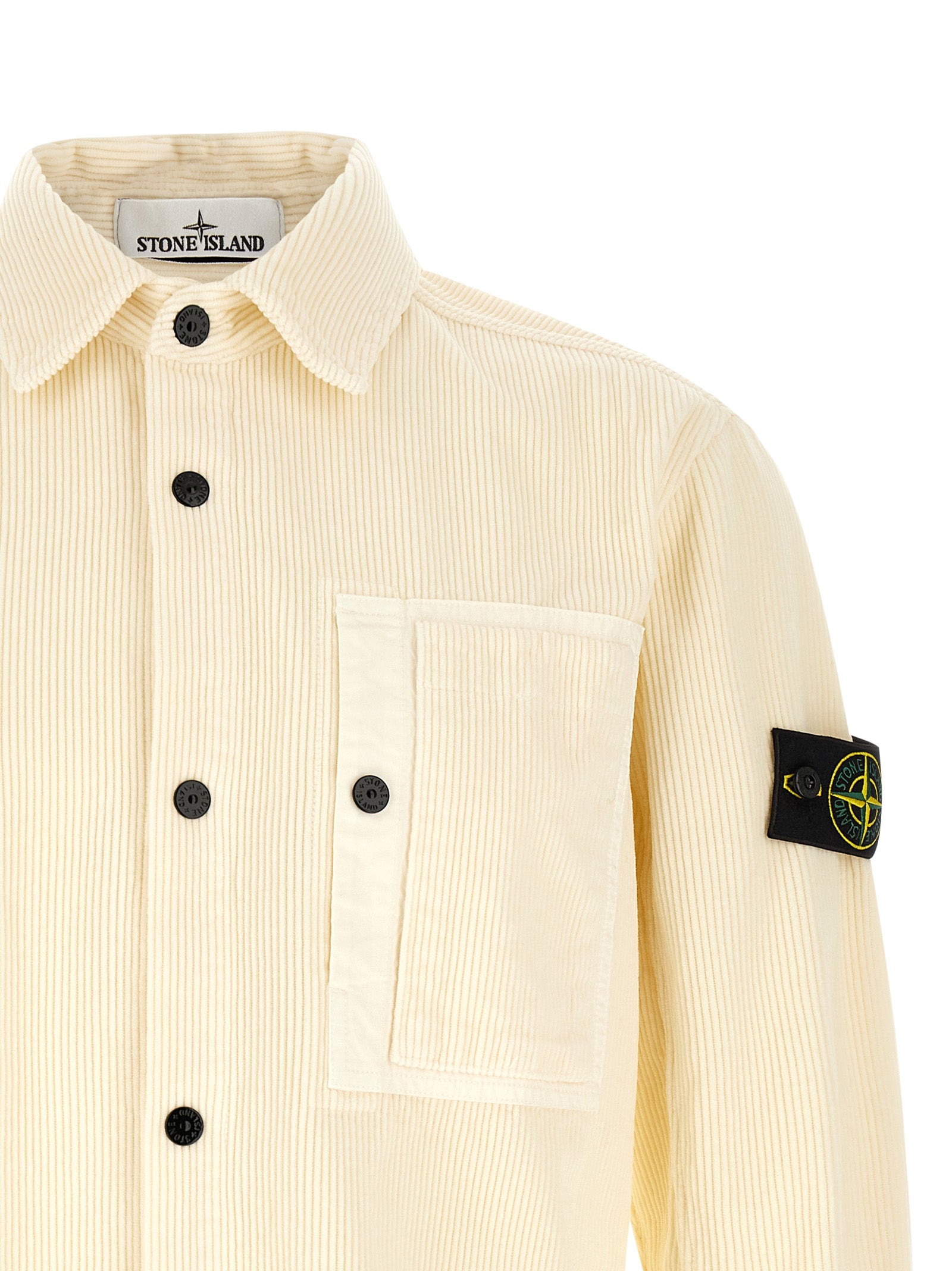 Ivory Cotton Corduroy Overshirt