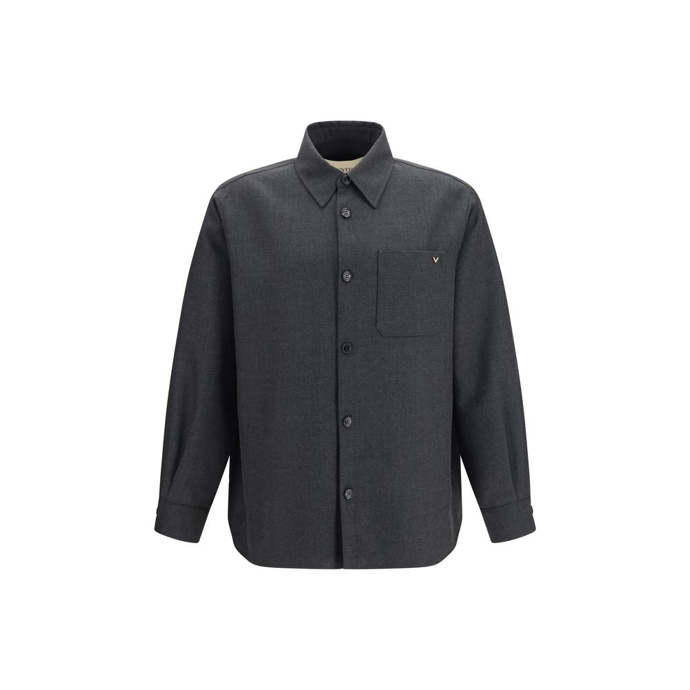 Wool Blend VLogo Full-Length Jacket