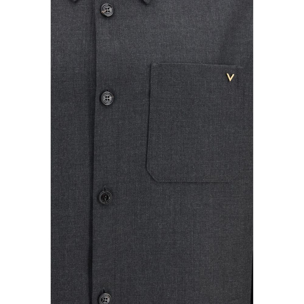 Wool Blend VLogo Full-Length Jacket