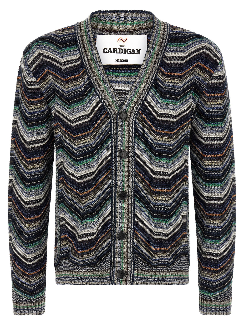 Multicolor Zigzag Wool-Cotton Cardigan