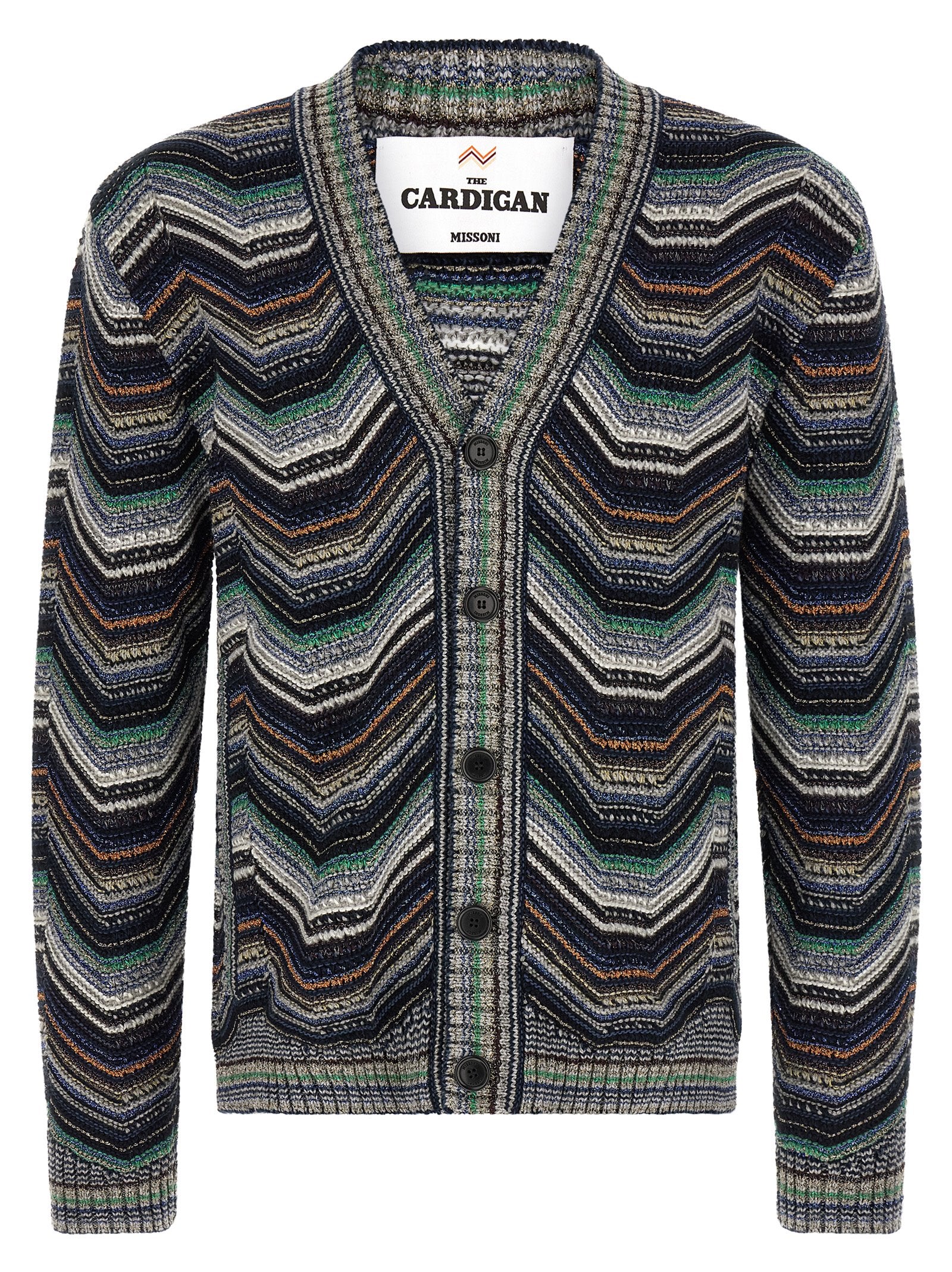 Multicolor Zigzag Wool-Cotton Cardigan