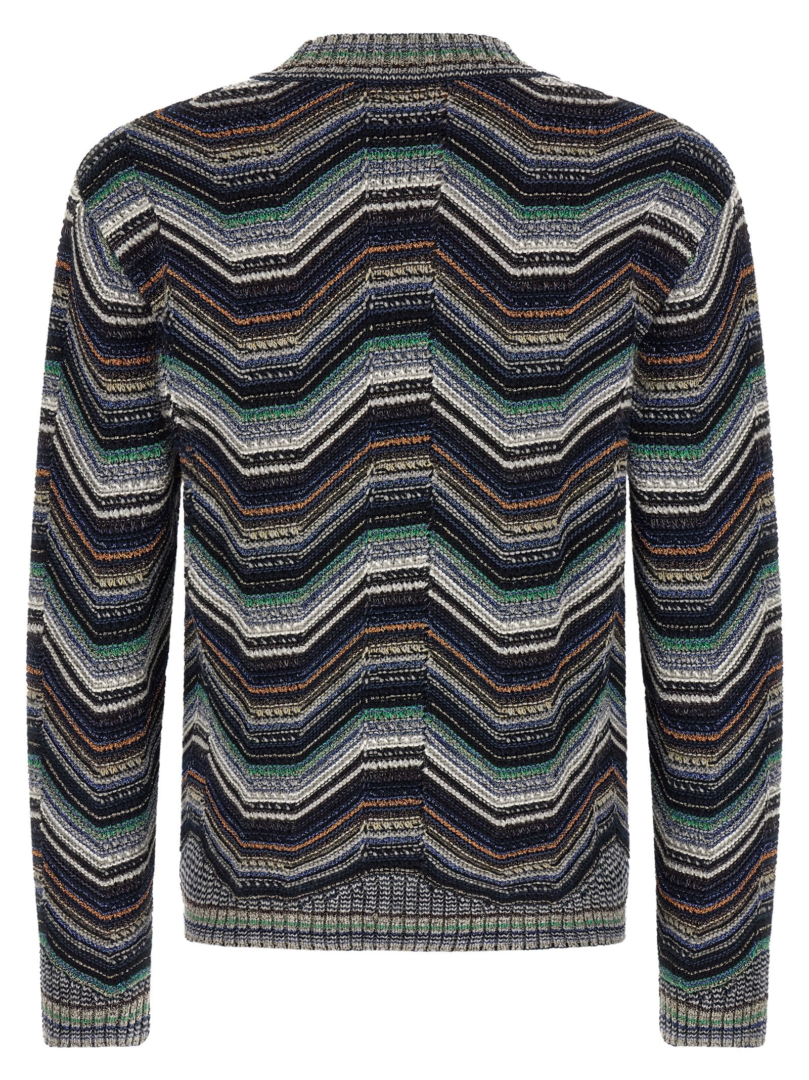 Multicolor Zigzag Wool-Cotton Cardigan