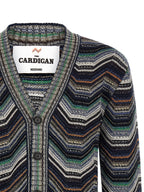 Multicolor Zigzag Wool-Cotton Cardigan