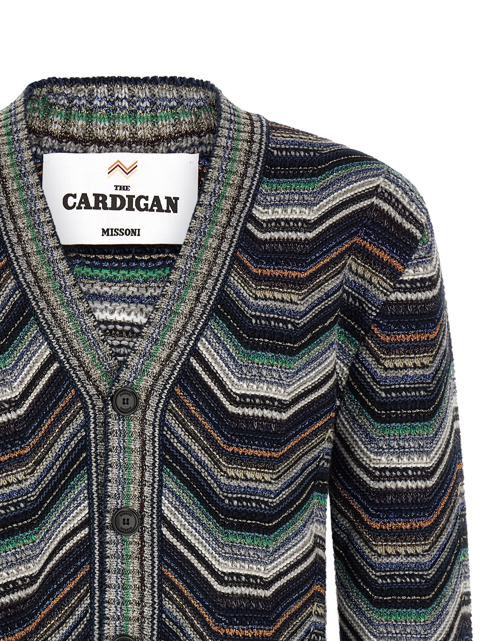 Multicolor Zigzag Wool-Cotton Cardigan
