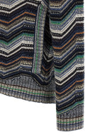 Multicolor Zigzag Wool-Cotton Cardigan