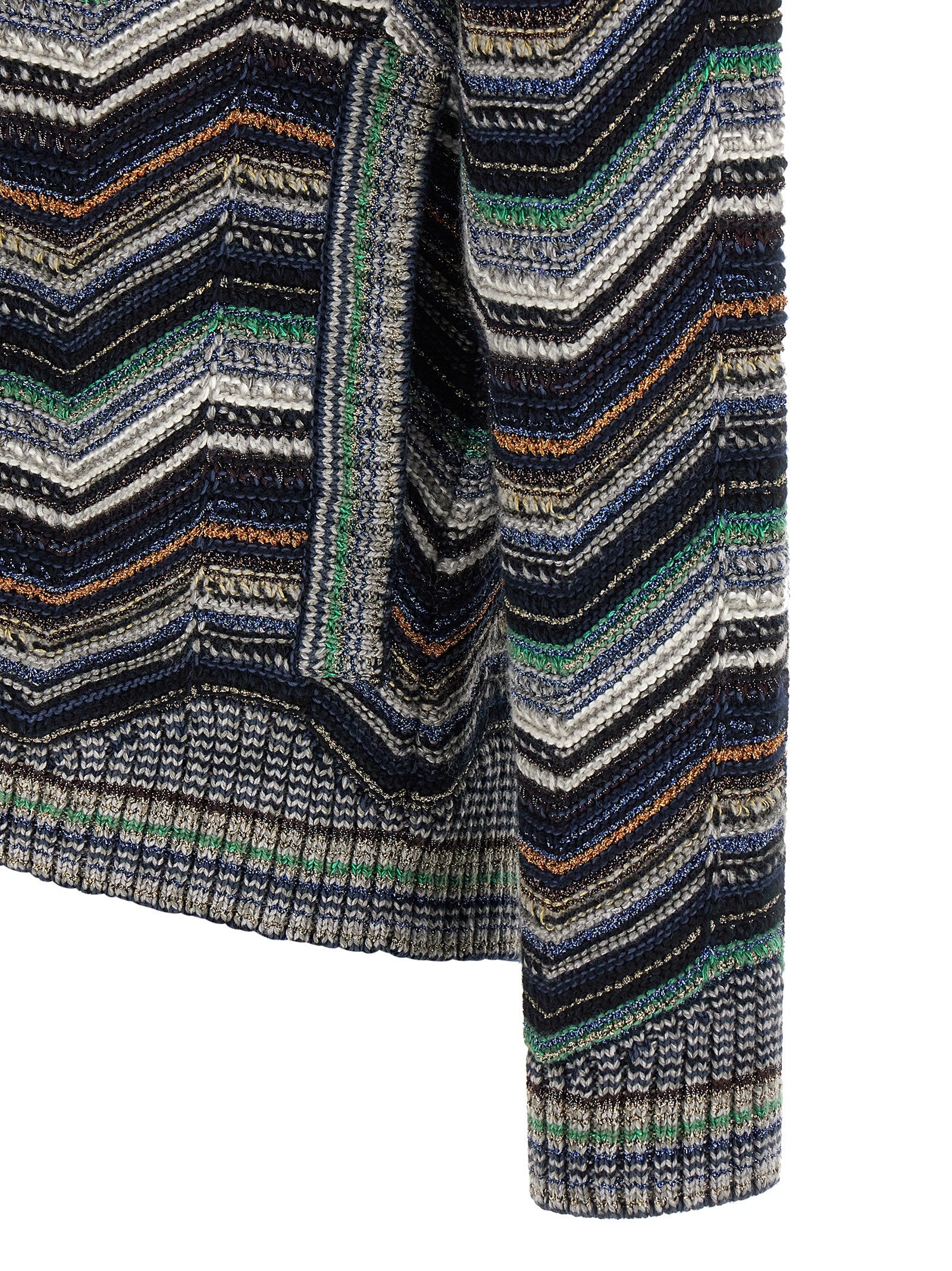 Multicolor Zigzag Wool-Cotton Cardigan