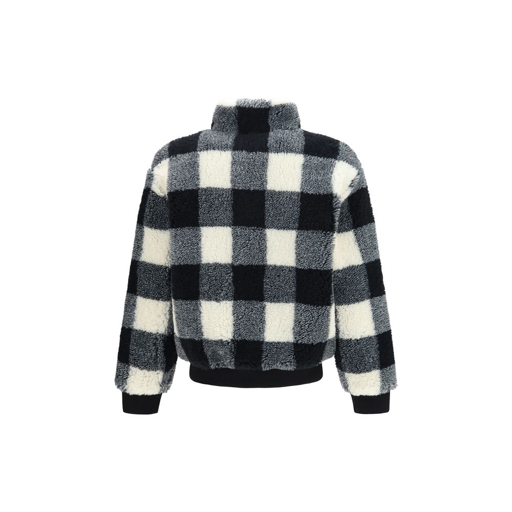 Oversized Checked Wool-Blend Teddy Jacket