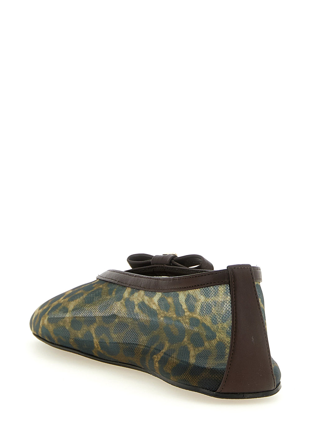 Leopard Print Nylon Ballet Flats