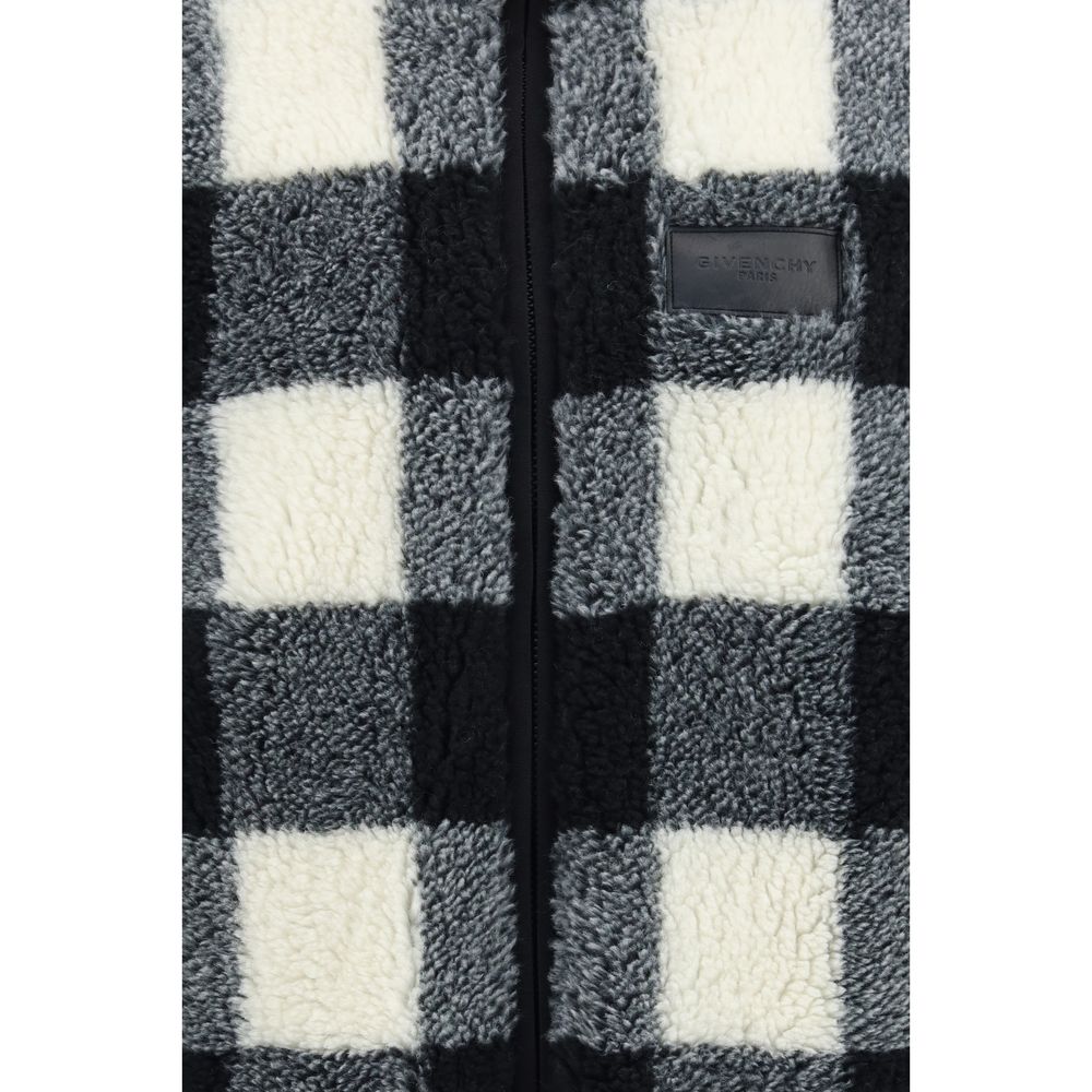 Oversized Checked Wool-Blend Teddy Jacket