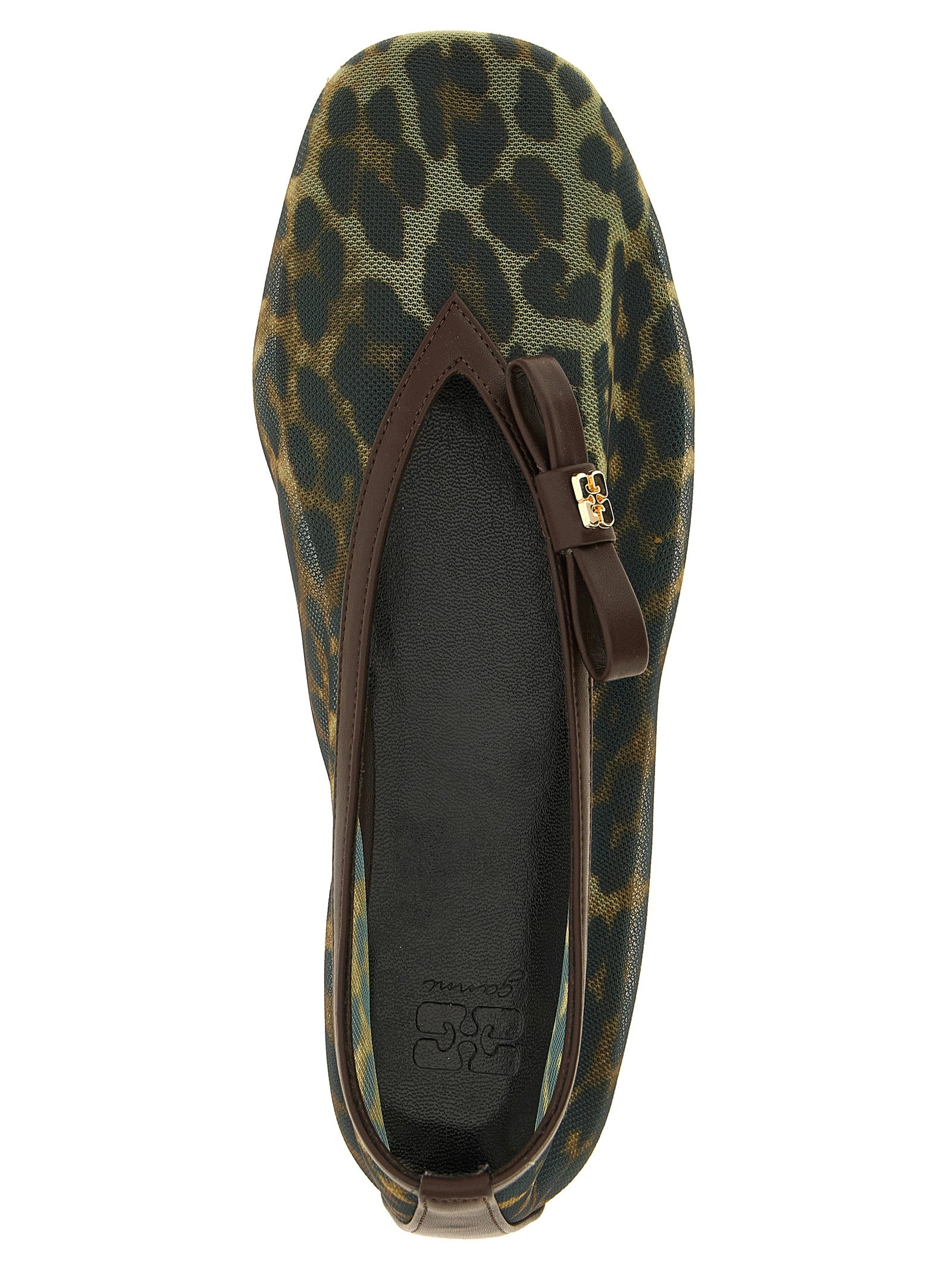 Leopard Print Nylon Ballet Flats
