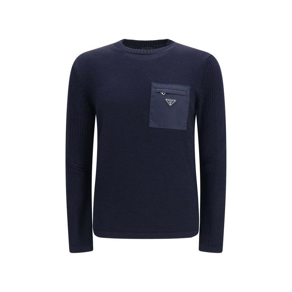 Blue Virgin Wool Sweatshirt