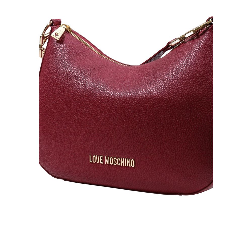 Purple Polyurethane Medium Shoulder Bag