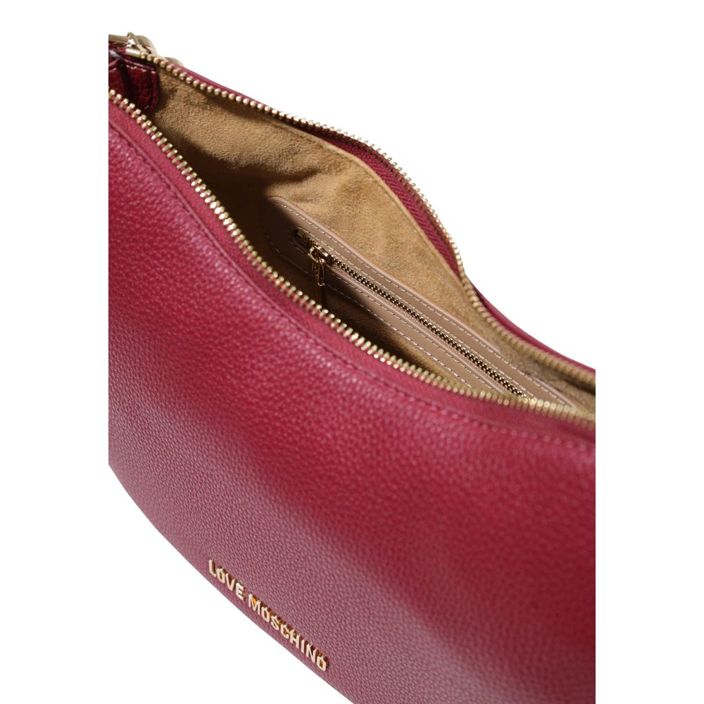 Purple Polyurethane Medium Shoulder Bag