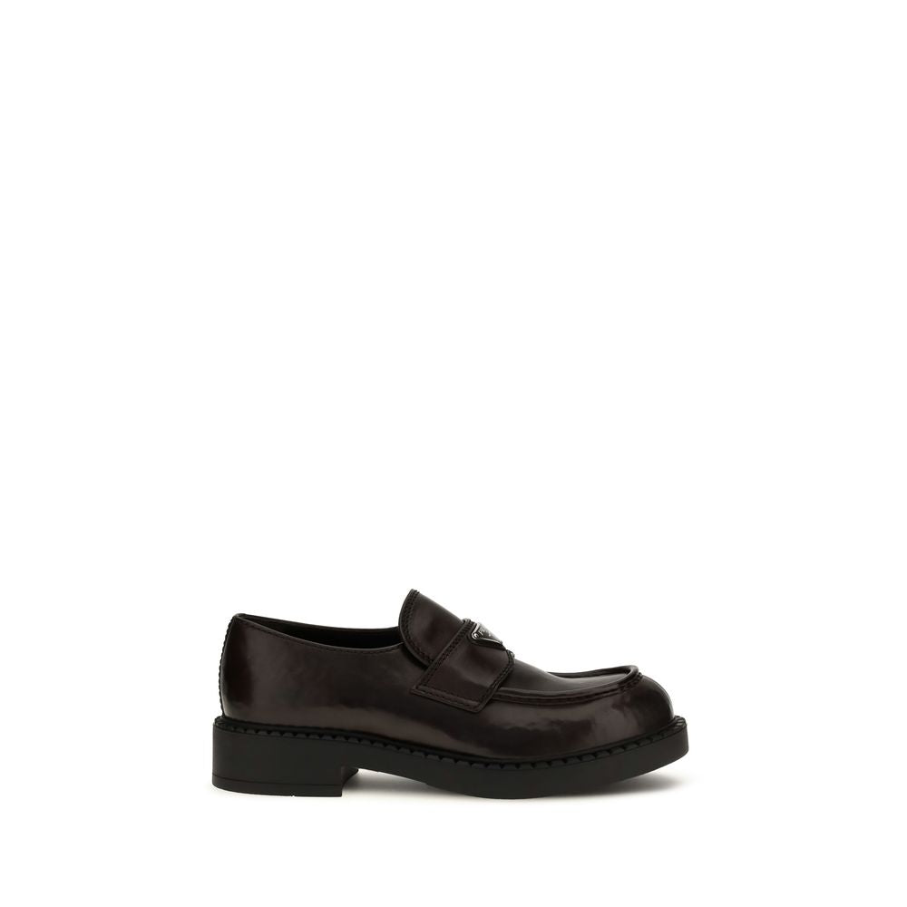 Brown Brushed Calf Leather Slip-On Loafers