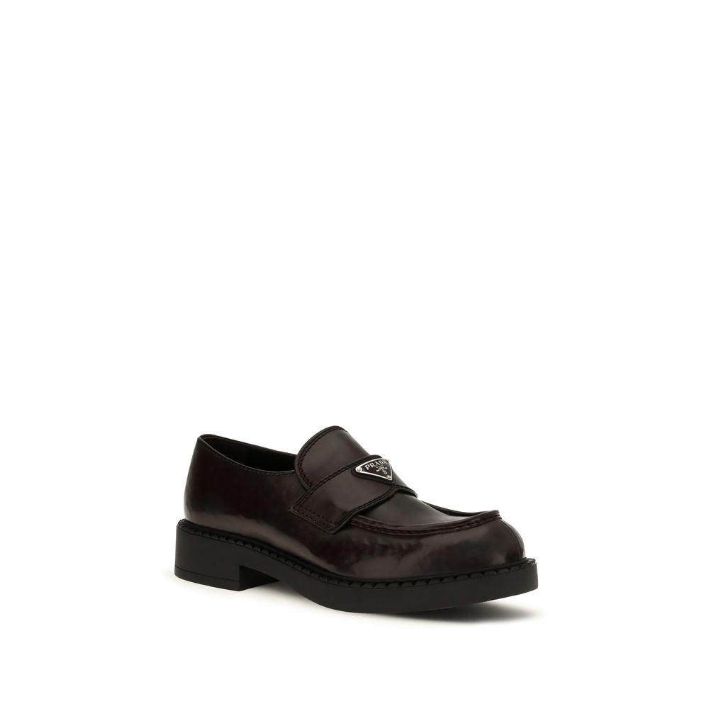 Brown Brushed Calf Leather Slip-On Loafers