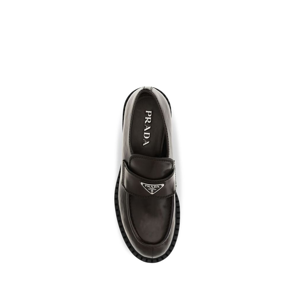 Brown Brushed Calf Leather Slip-On Loafers