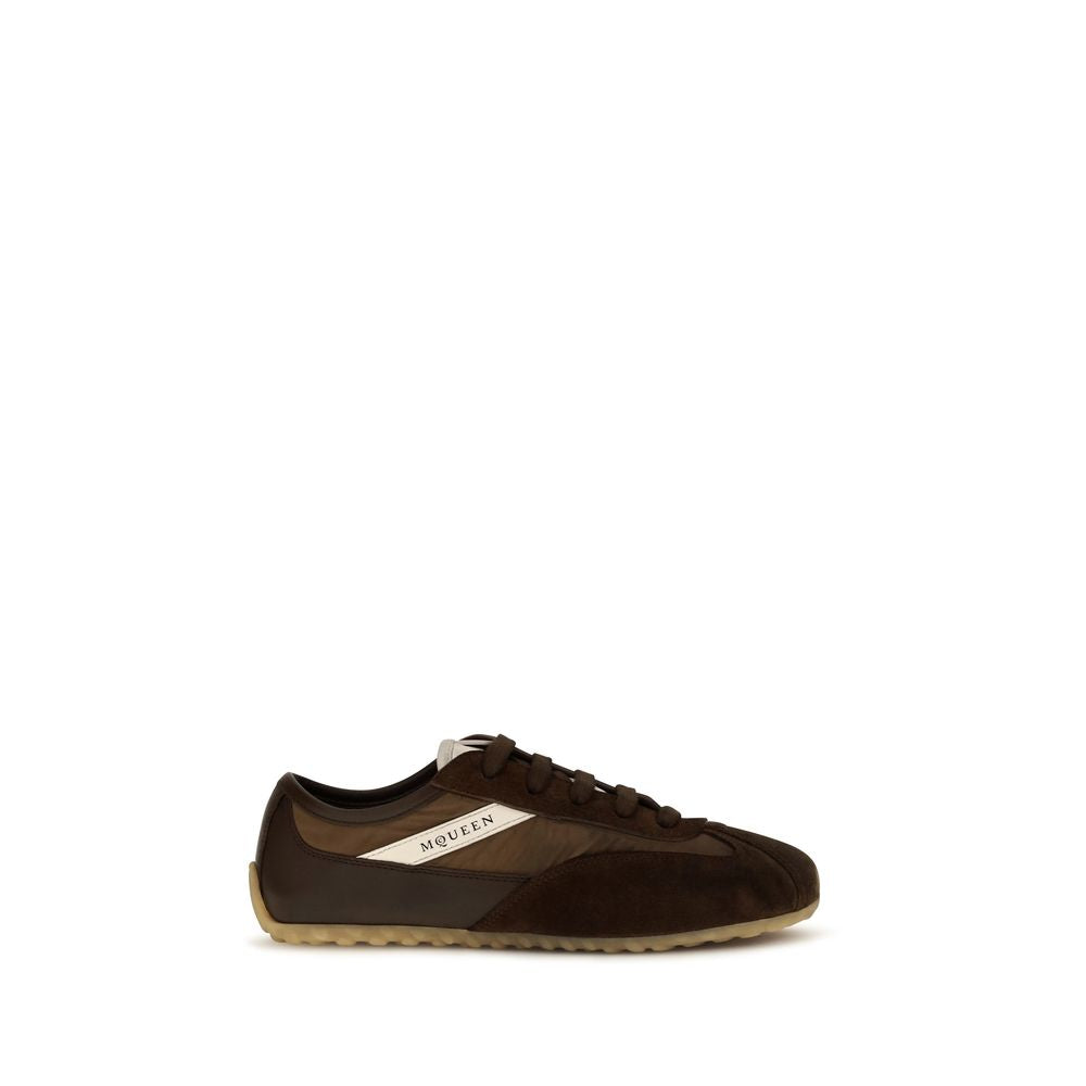 Brown Suede Leather Boxe Sneakers