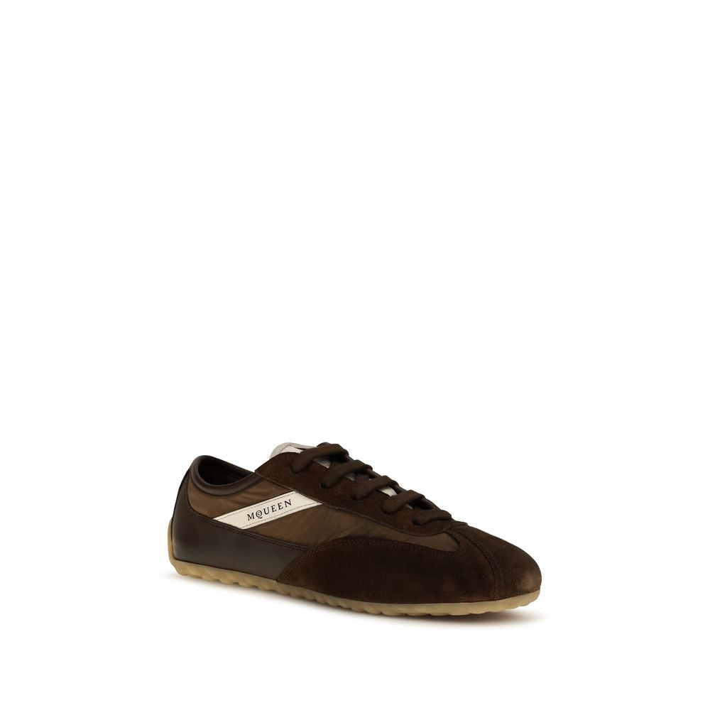 Brown Suede Leather Boxe Sneakers