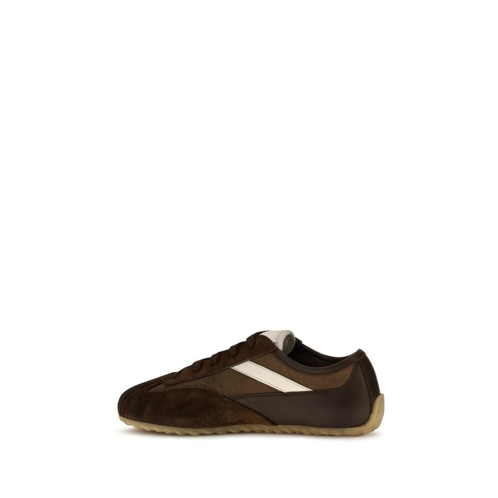 Brown Suede Leather Boxe Sneakers