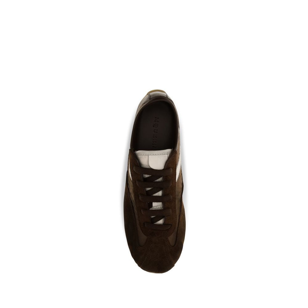 Brown Suede Leather Boxe Sneakers