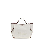 Large Beige Cotton Carry Tote Bag