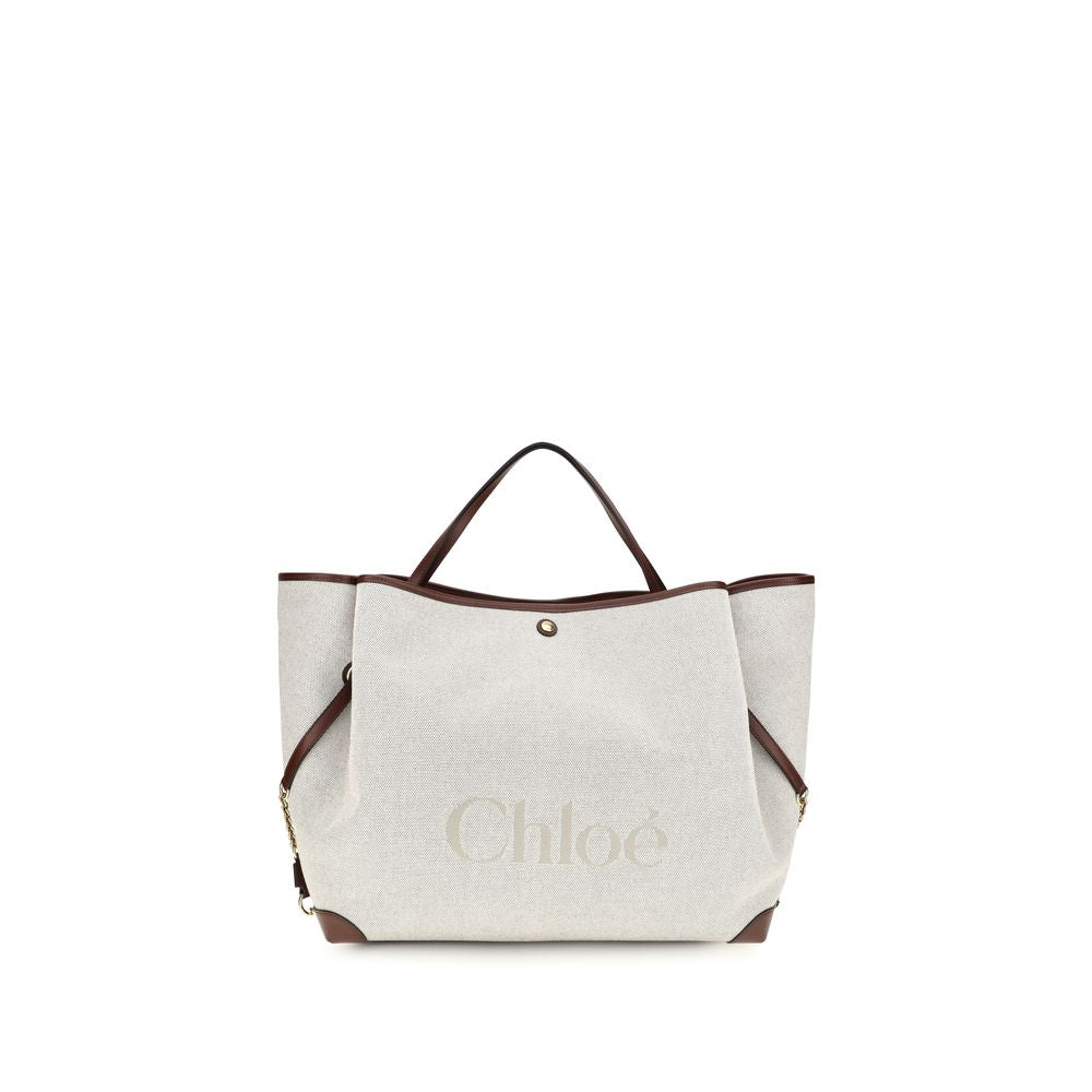 Large Beige Cotton Carry Tote Bag