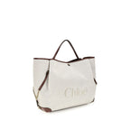 Large Beige Cotton Carry Tote Bag