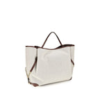 Large Beige Cotton Carry Tote Bag