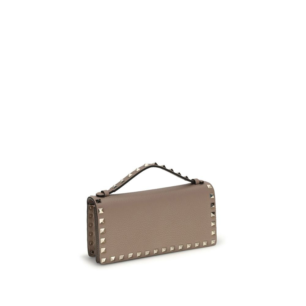 Calf Leather Rockstud Chain Wallet