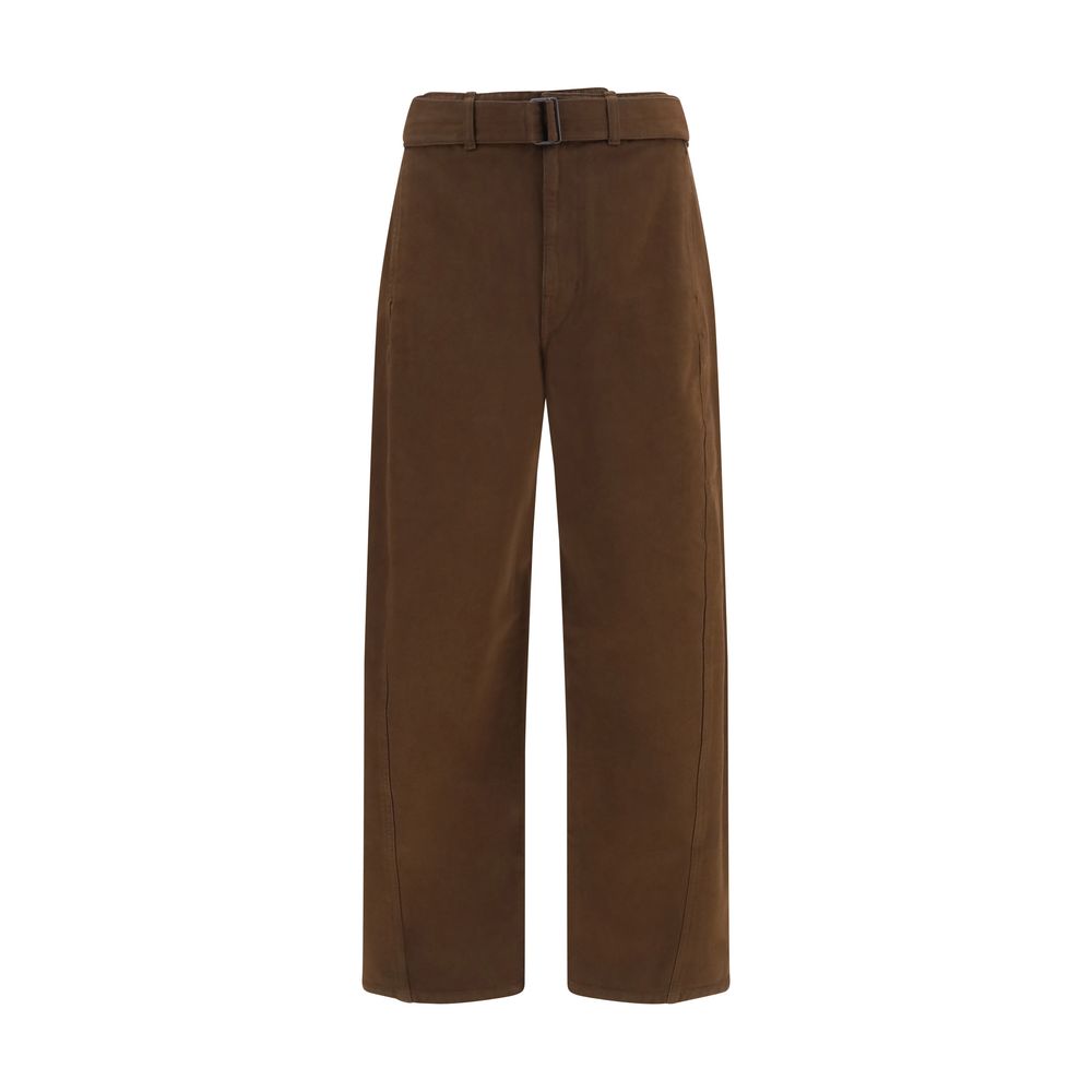 Cotton Heavy Twill Oversized Belted Pants