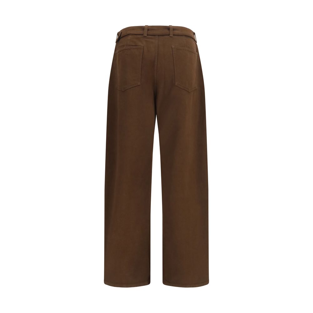 Cotton Heavy Twill Oversized Belted Pants