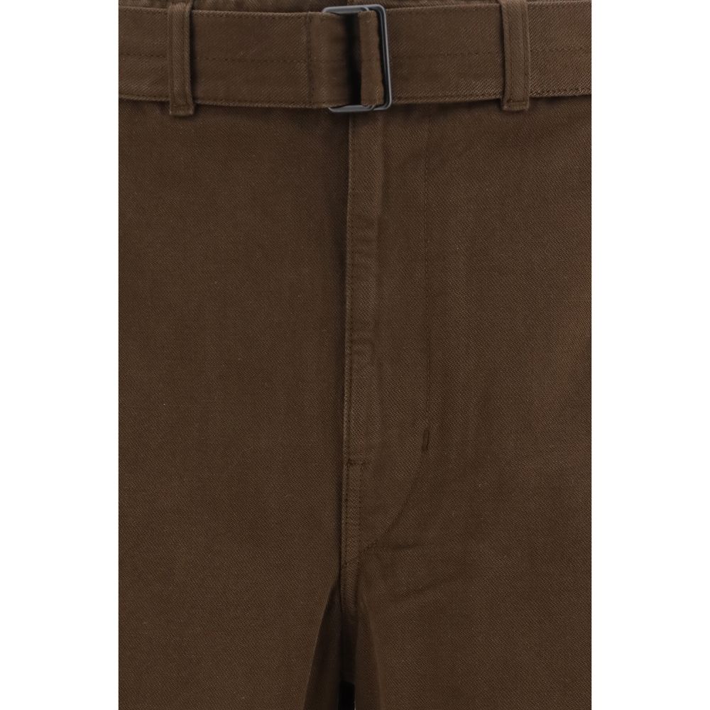 Cotton Heavy Twill Oversized Belted Pants