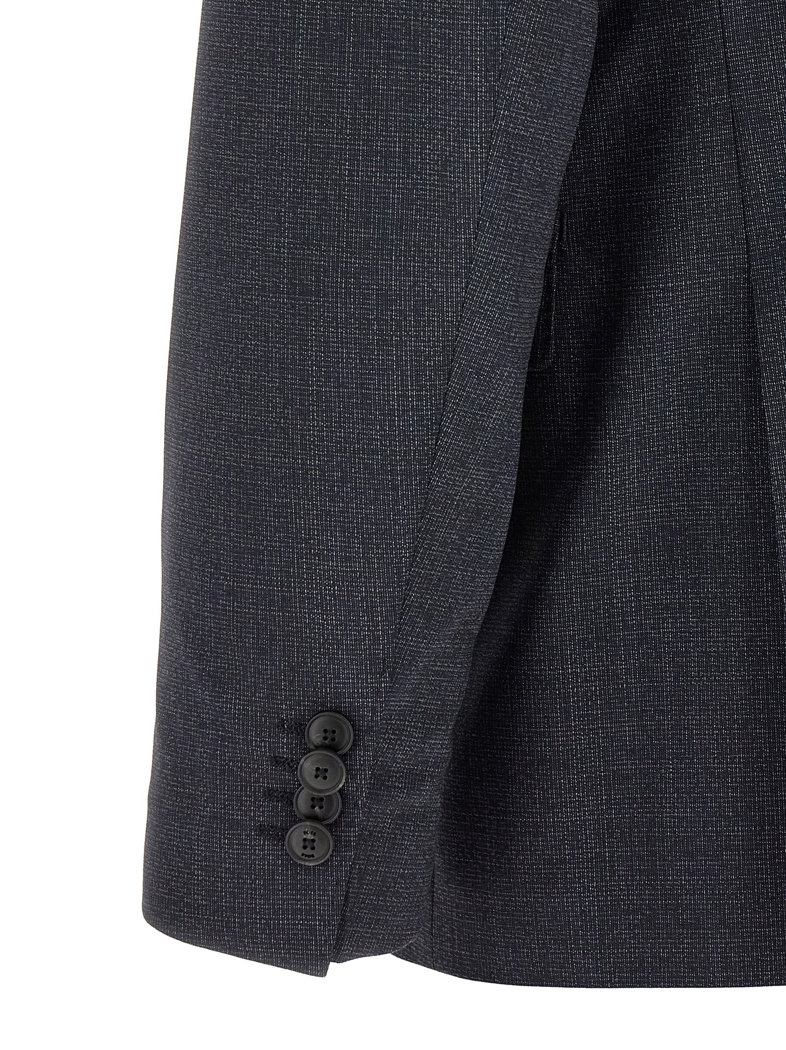 Blue Polyester Two-Piece Suit