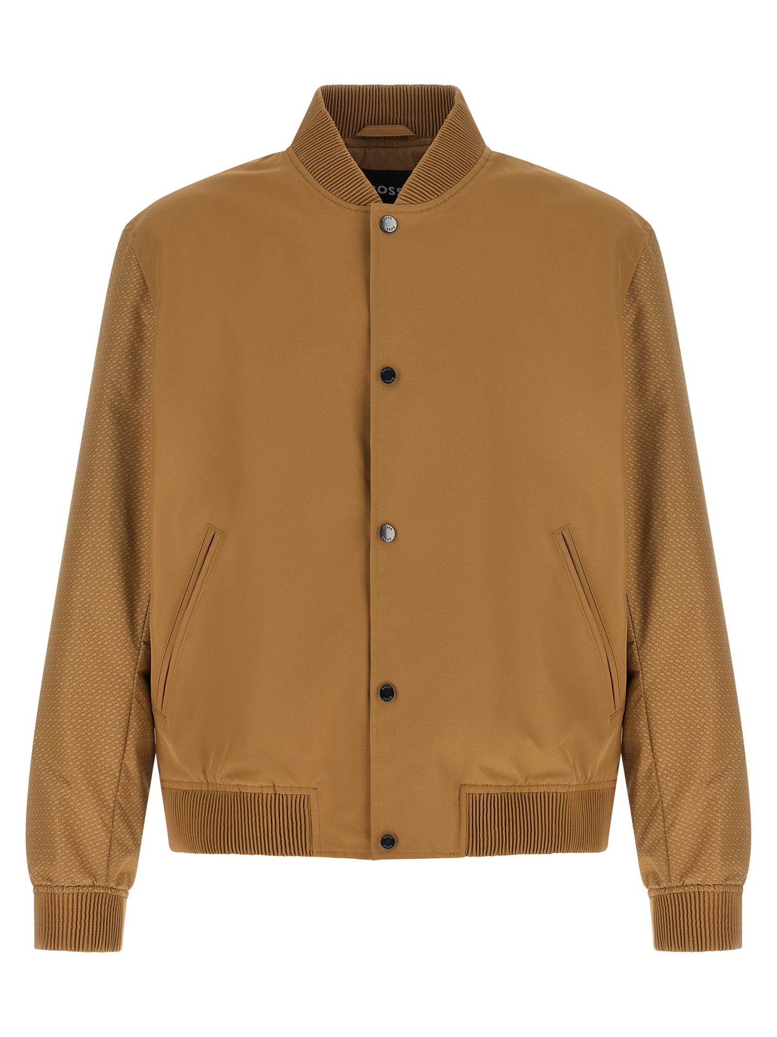 Beige Technical Bomber Jacket