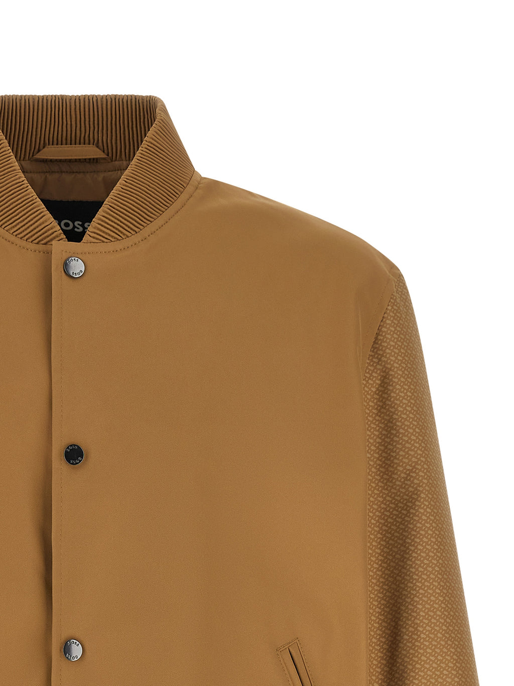 Beige Technical Bomber Jacket