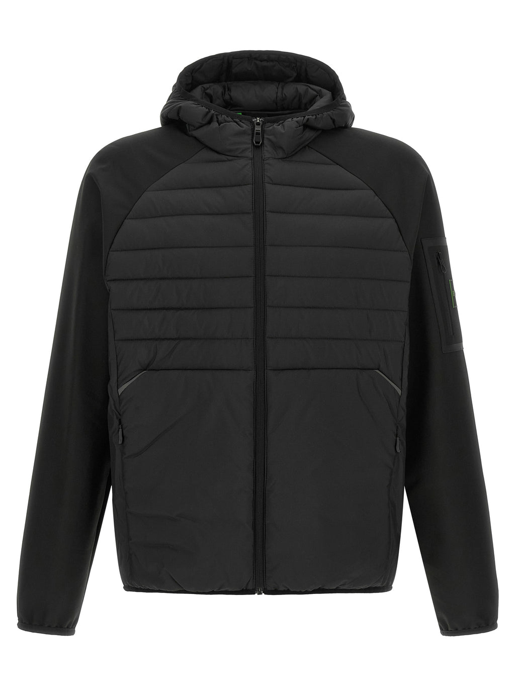 Black Quilted Technical Hoodie