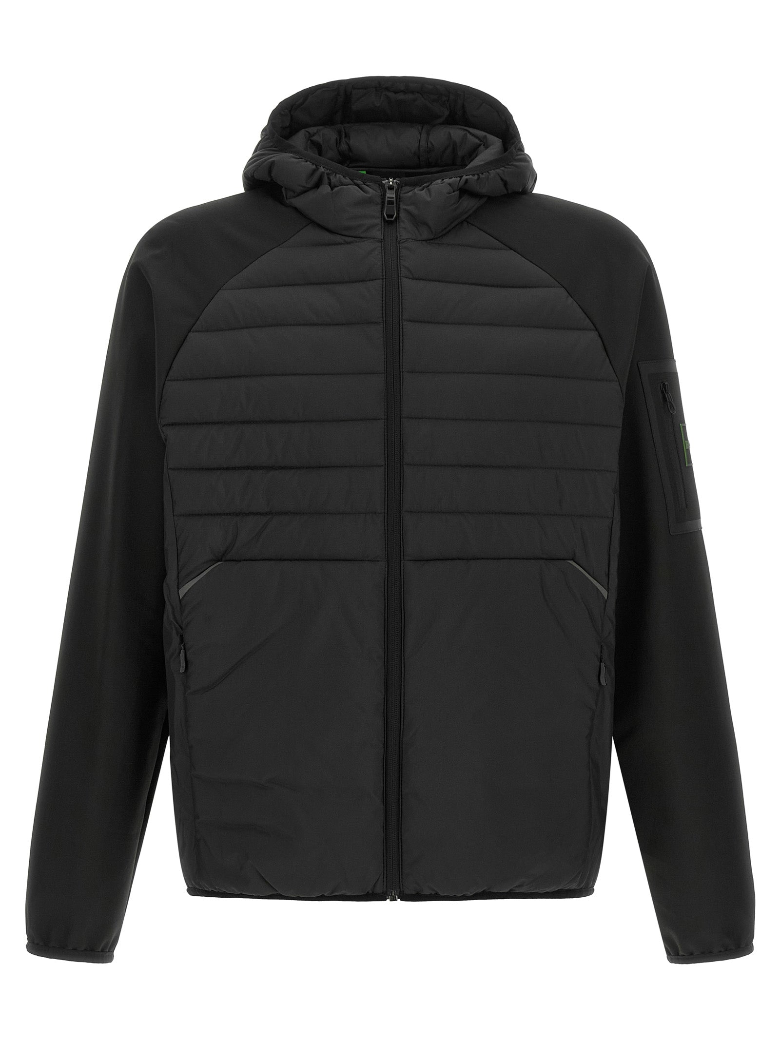 Black Quilted Technical Hoodie