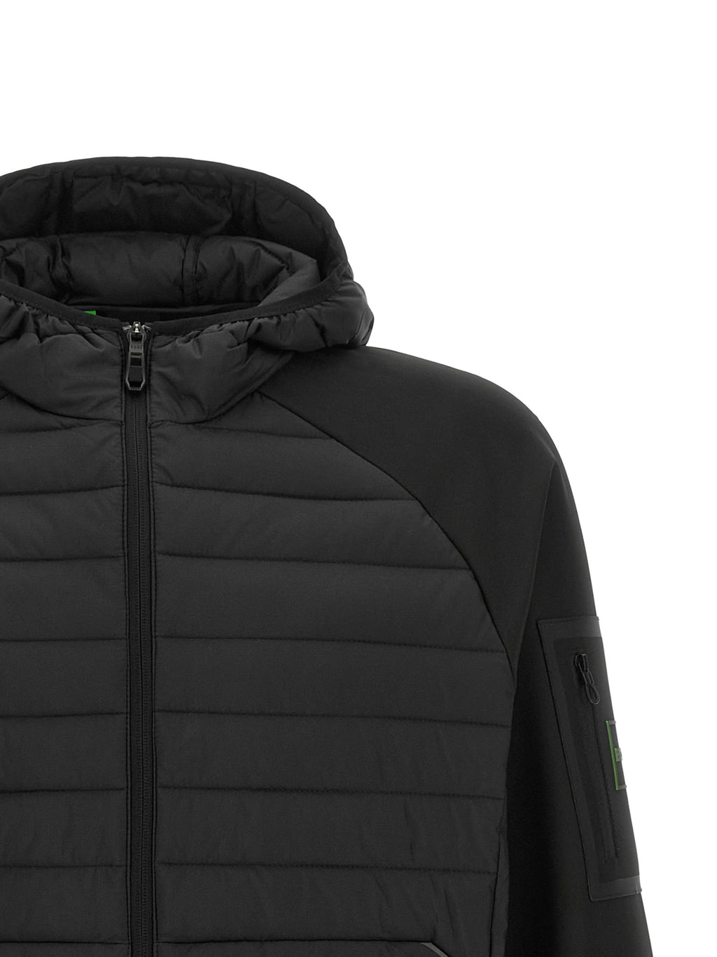 Black Quilted Technical Hoodie